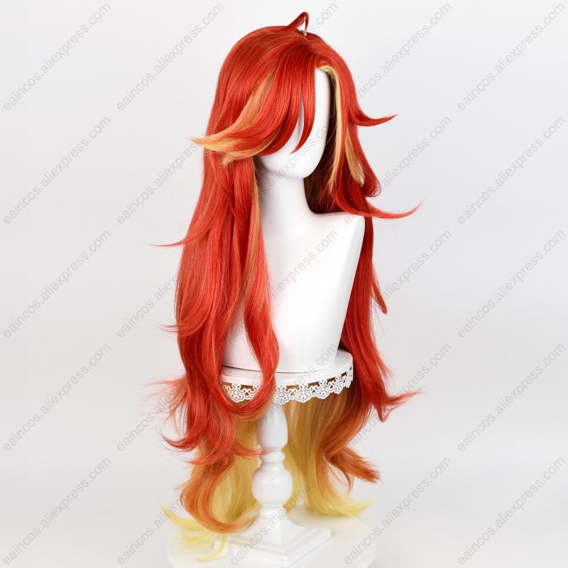 Pyro Archon Mavuika Cosplay Wig 100cm Long Heat Resistant Synthetic Hair