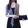 Cardigan in Pizzo a Rete Oro/Argento Estivo da Donna e Sciarpa Protezione Solare