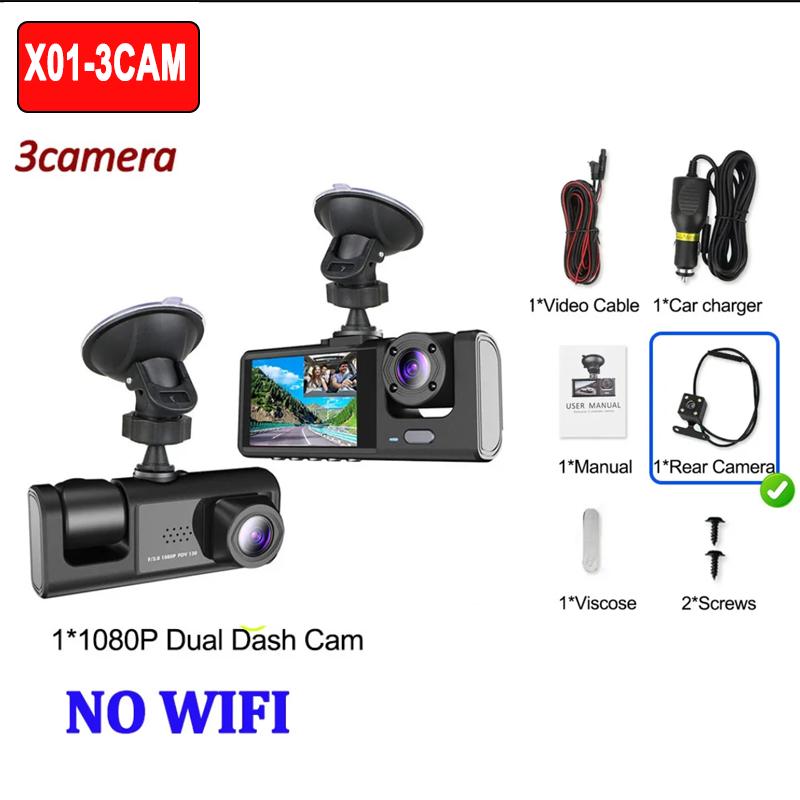 2/3 Channel Dash Cam for Cars 1080P Car Camera WIFI Video Recorder Front or Rear View Camera Car DVR Black Box Car Assecories