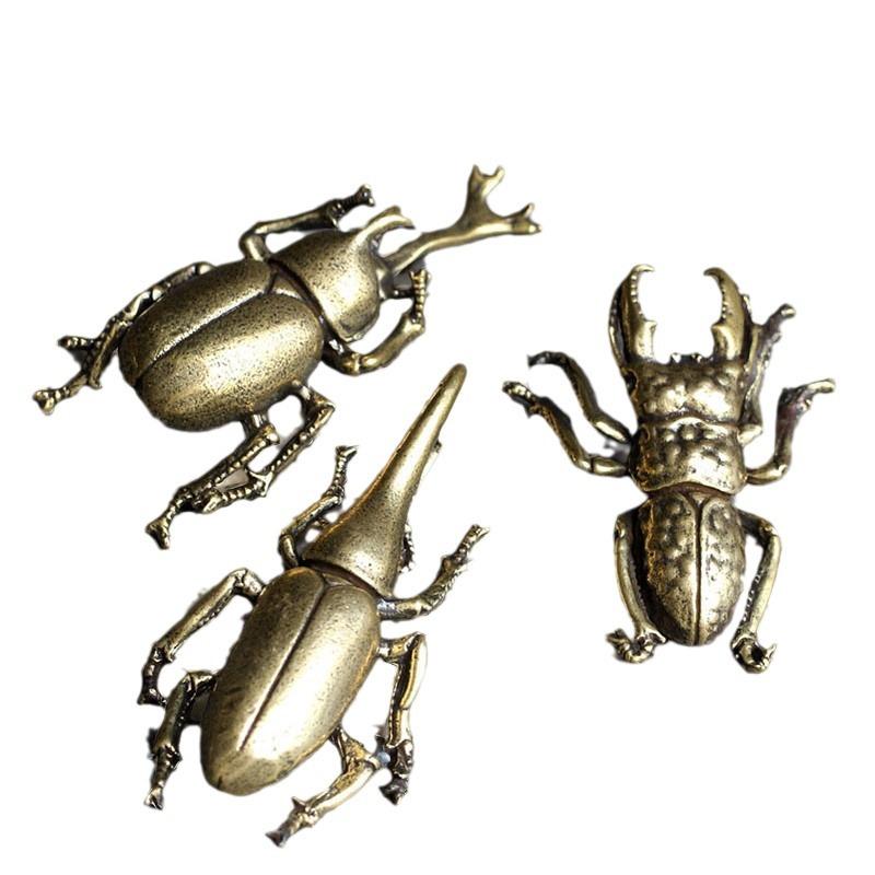 Massives Messing Käfer Ornament Kreative Fee Kupfer Insekt Tee Haustier Handgefertigt Tisch Geschenk