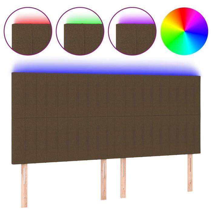 VidaXL Tête de Lit à LED Meuble de Chambre à Coucher Accessoire de Lit Double Tête de Cadre de Lit Intérieur Marron Foncé 3122687