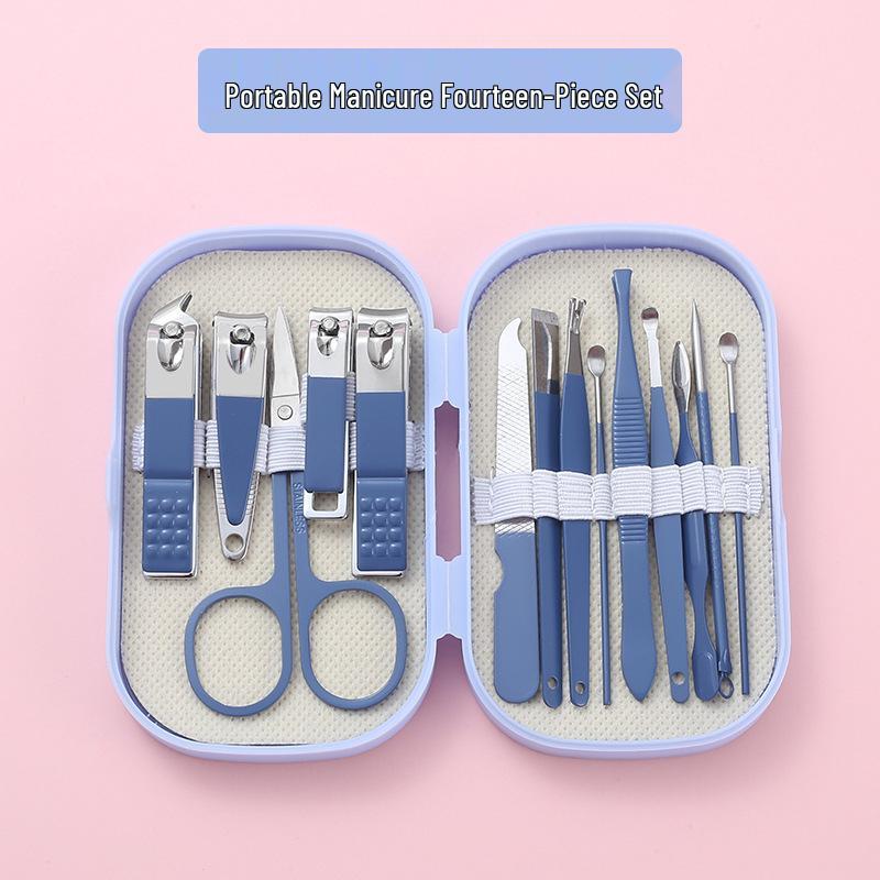 14-Piece High-End Manicure Set: Nail Clippers & Ear Pick