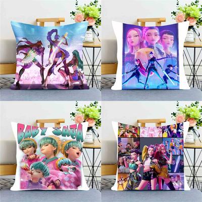 1PC Movie KPop Demon Hunters Pillow Case Square Bedroom Sofa Leisure Comfort Cushion Car Home Decoration Pillowcase 40x40