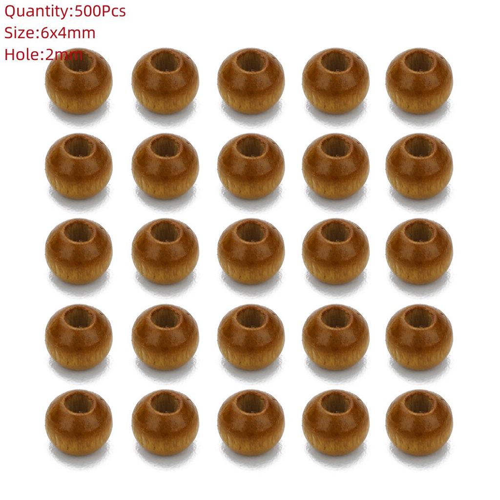 Natural Eco-Friendly Wooden Beads Round Heart Large Hole Loose Spacer Wood Beads For Jewelry Making DIY Charm Bracelets Necklace