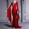 JPNTKY Fashion Autumn Winter Solid Color Print V-Neck Long Sleeve  Casual Dresses
