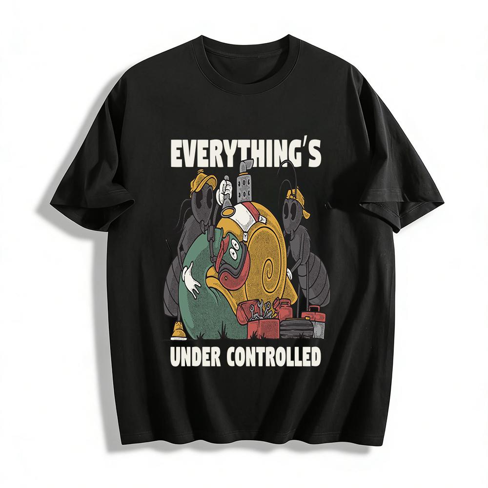 

Funny Ant Repair Snail Graphic Tee Unisex Casual Crewneck Short Sleeve Top Pure cotton T-shirt XXS