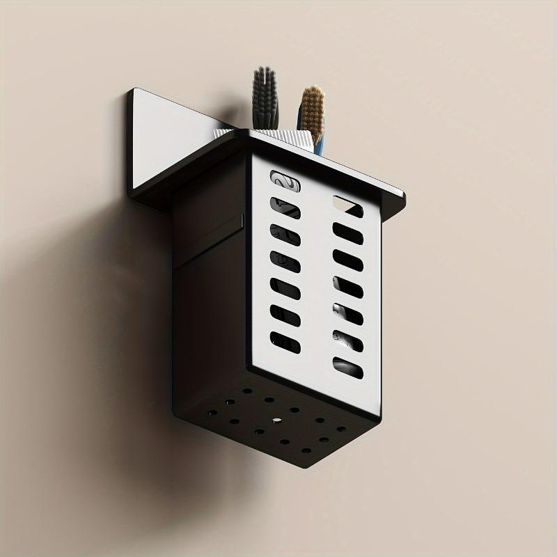 3pcs Free Installation Plastic Wall Mounted Drainage Storage Rack Toothbrush Holder Cosmetics Storage Box