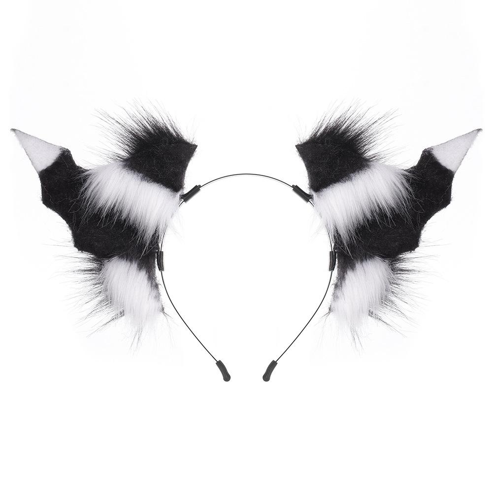 Halloween Dark Headdress Comic Convention Demon Horns Cosplay Props Bat Beast Ears Multi-Color Plush Unisex Headband Performance