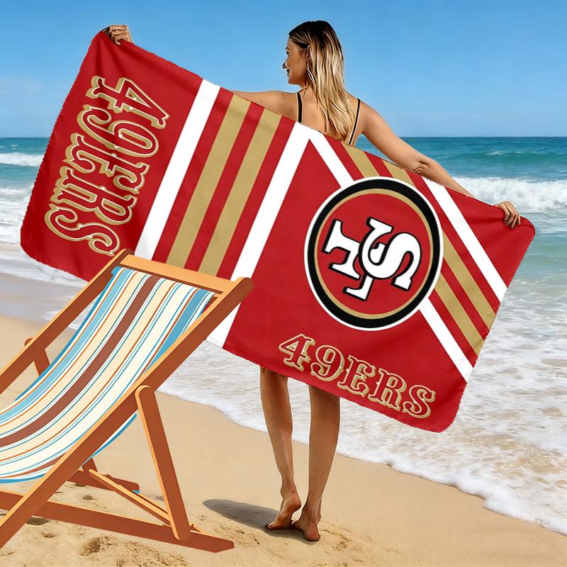 Telo da Spiaggia Stampa San Francisco 49ers, Grande Morbido Asciugatura Rapida per Spiaggia Campeggio Nuoto