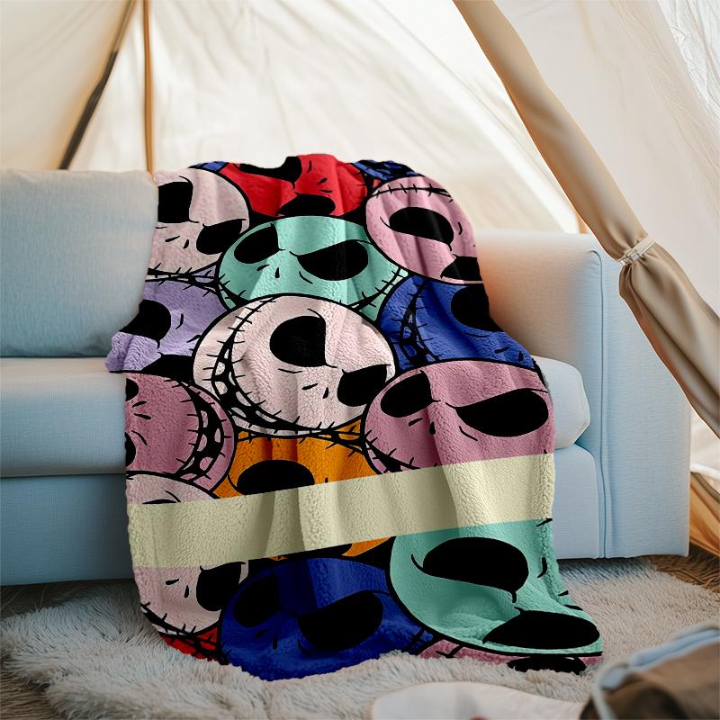 The Nightmare Before Christmas Theme Printed Blanket - Perfect for Couch, Bed, Travel & Outdoor Use | Machine Washable, Cozy & Durable.