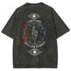 Anime Jujutsu Kaisen Gojo Satoru Print T-shirt Men Women Clothing Vintage Washed Tee Oversized Cotton T Shirt Harajuku Tshirt