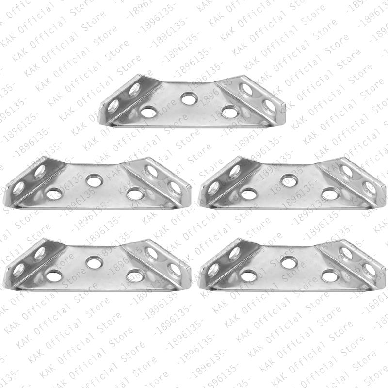 KAK 5/10PCS Stainless Steel Corner Bracket 90° Triangle Reinforced Angle Bracket Furniture Support Bracket for Bed Table Chair