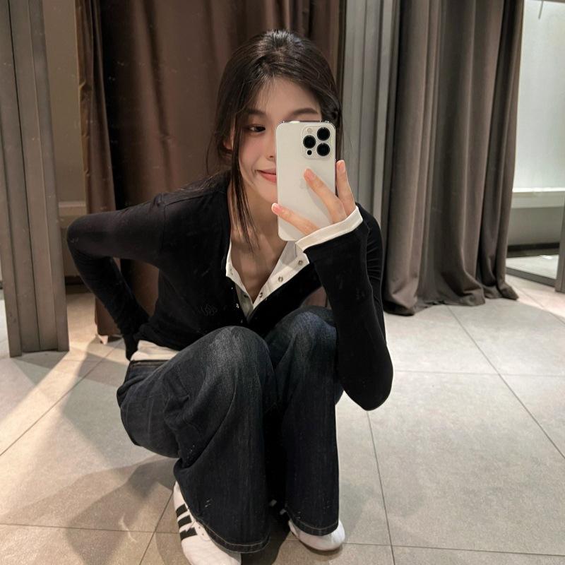 Women's Henley Neck Long Sleeve Tees Slim Fit Layering Tops Casual T Shirts