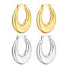 The Same Smooth Hollow Earrings Are Cold and Light Luxury Earrings, Simple and Fashionable, and The Same 18k Real Gold.