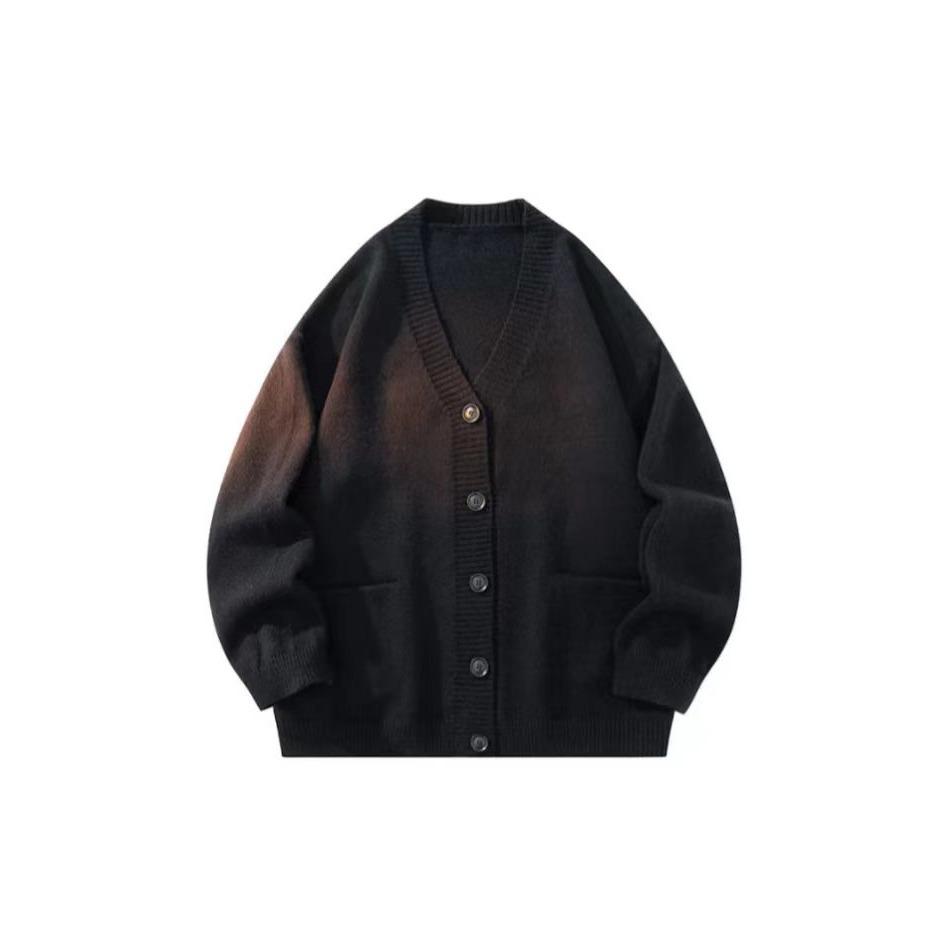 Men's V-Neck Knit Cardigan Sweater - Korean Casual Style for Autumn & Early Spring