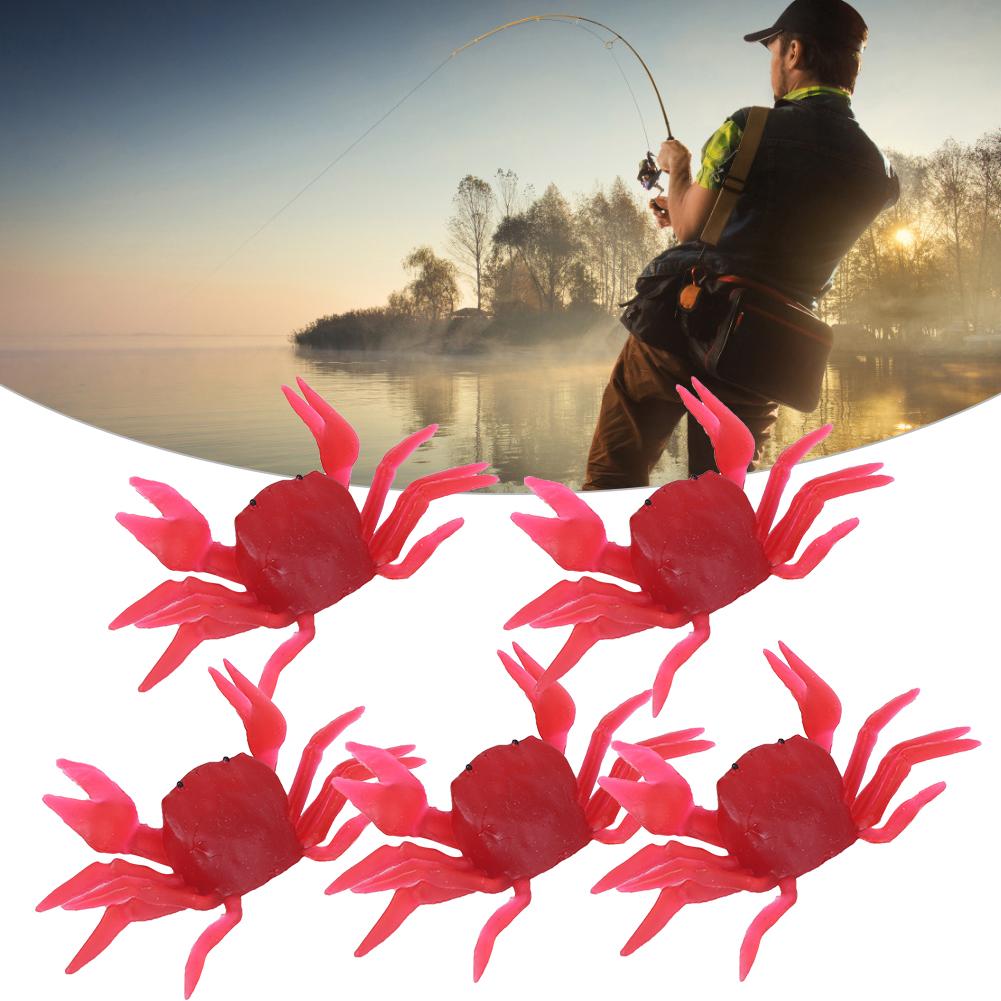 5Pcs Artificial Simulation Three Dimensional Crab Shape Soft Lure Bait Fishing Tackle