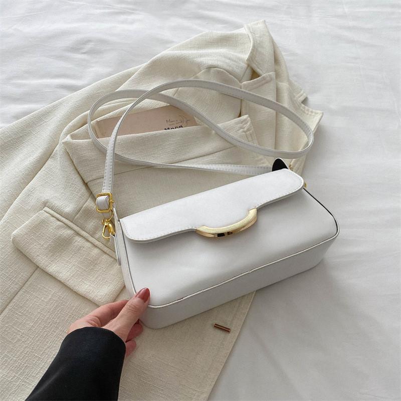 2024 Spring New Casual Armpit Bag Fashionable Casual Shoulder Bag Vintage Minimalist Crossbody Bag белый