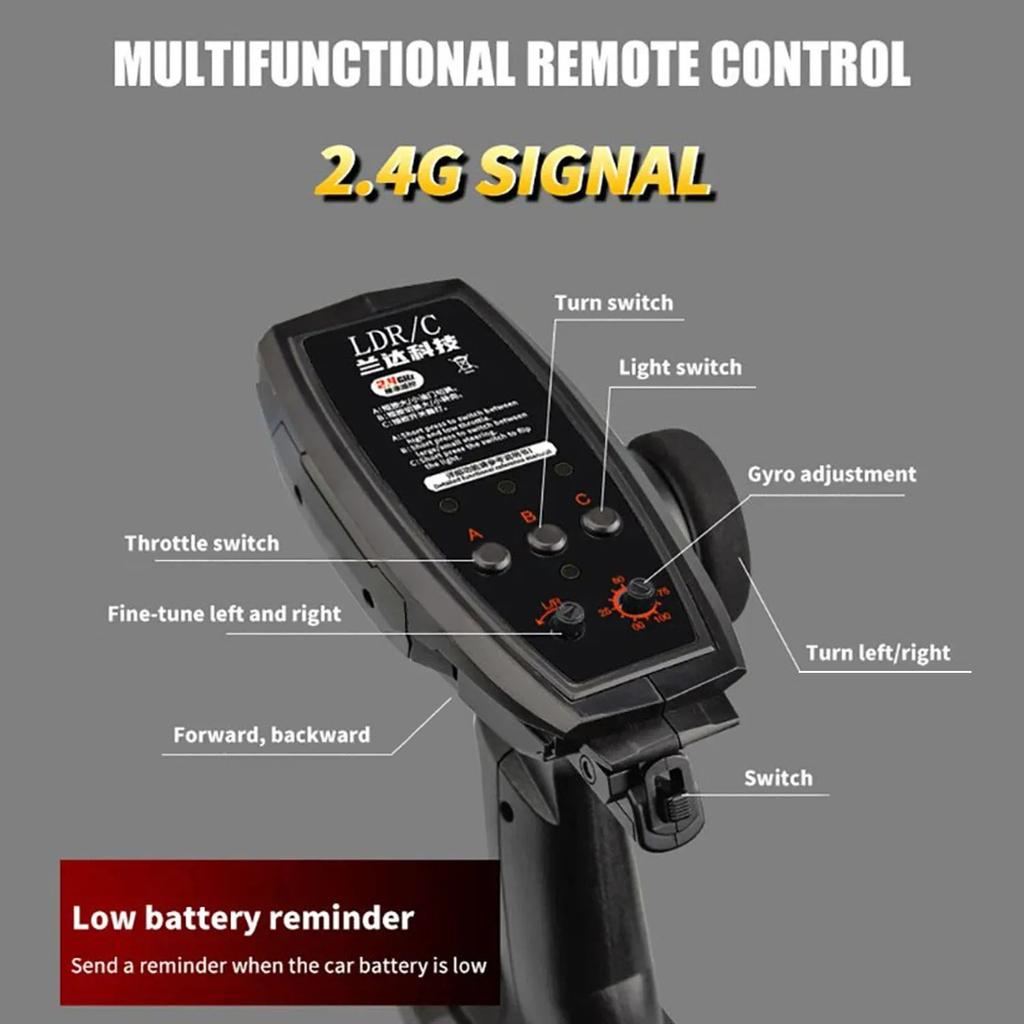 Remote Control Car, 2.4GHz Rechargeable Car Toy for Boys Girls, 1/18 Scale Drift Vehicle with