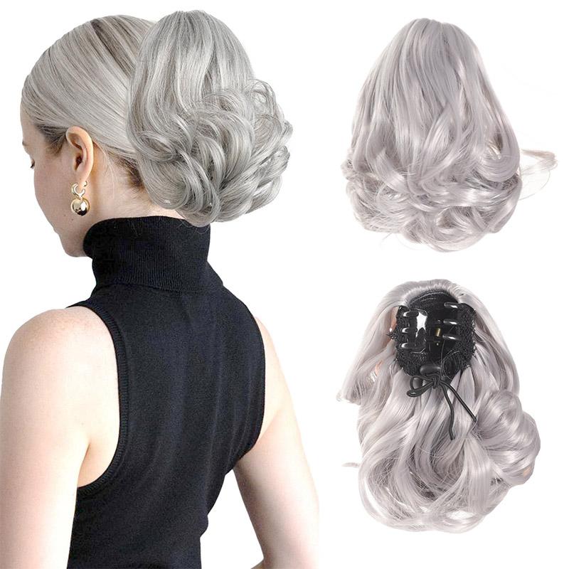 

Синтетические волосы для наращивания хвоста Короткие волнистые конский хвост Женский зажим для волос Конский хвост Парик Натуральные волосы Шиньон