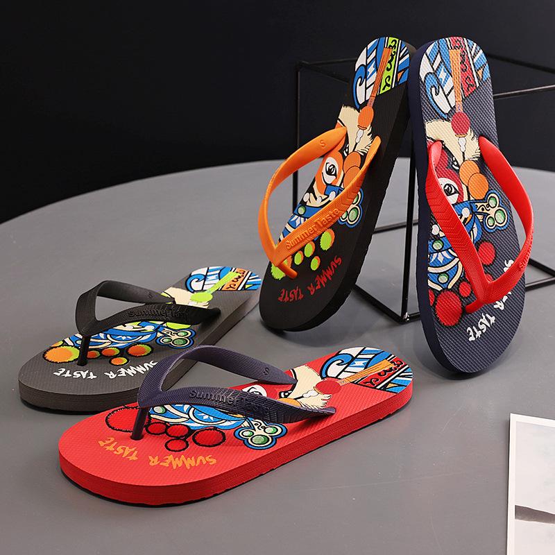 Slippers Men's Summer Non-slip Guochao Flip-flops Trend Personalized Outdoor New Pinch Men's Sandals Outside Wearing Beach Shoes