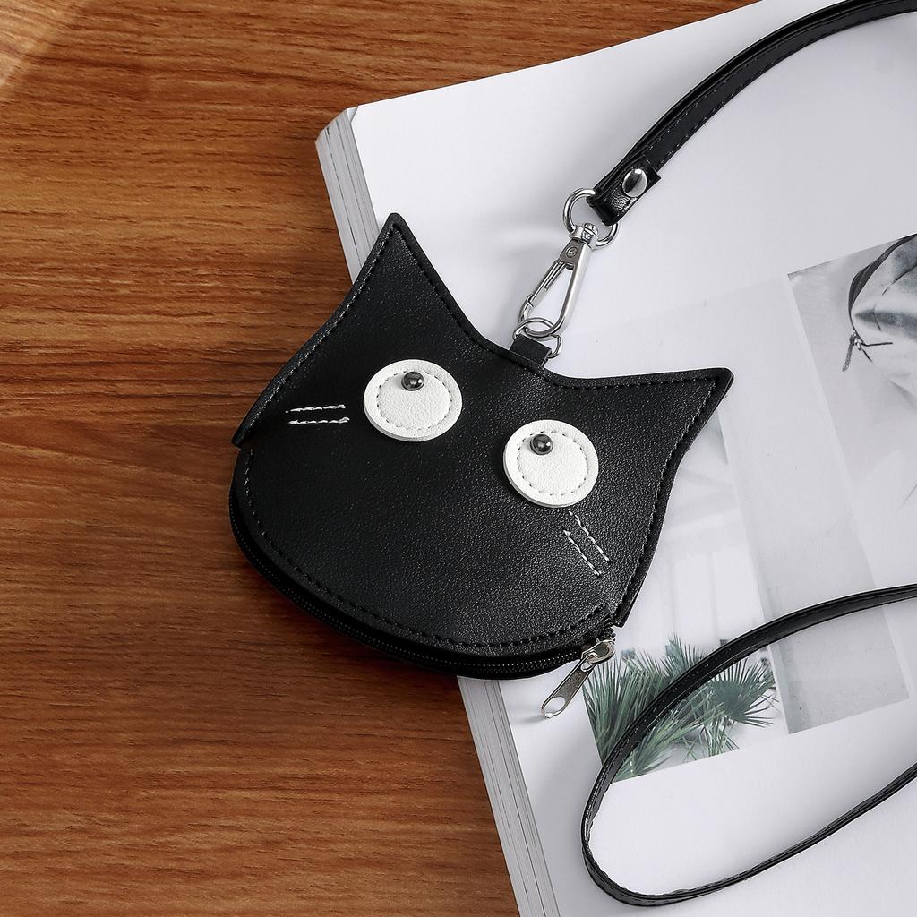 Cute Cartoon Ghost Coin Purse PU Leather Zipper Wallet Mini Keychain Pouch Small Change Purse for Women Girls