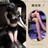 Large size erotic underwear policewoman cos uniform seductive sexy secretary hip wrap open file free of passion