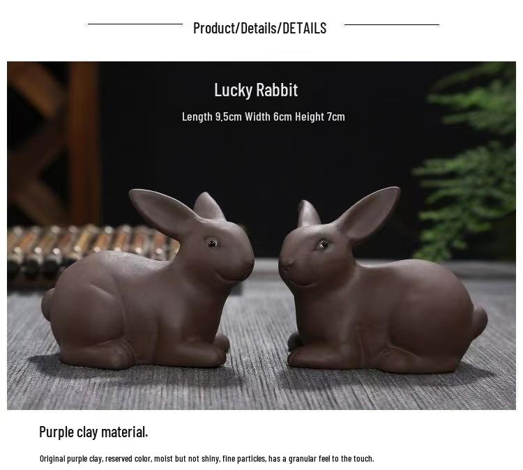 High-Quality Zisha Rabbit Tea Pet: Cute, Creative, and Wealth-Attracting Ornament