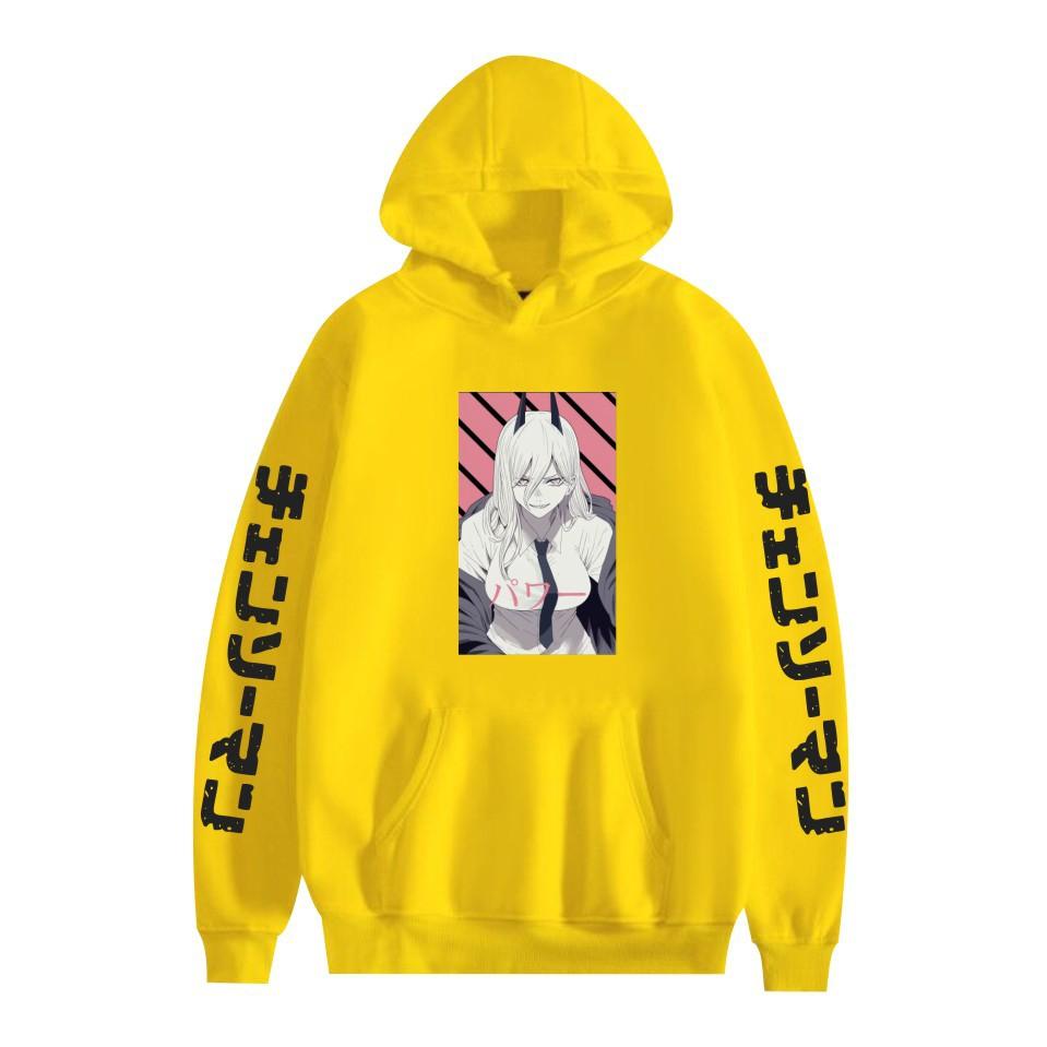 Bluza z kapturem Chainsaw Man Cartoon Bluza z kapturem Anime Nadruk Fajny KRESKÓWKA Pulower z kapturem Unisex