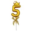 Crown Gold Number Birthday Candle Topper for First Birthday, Cake Decoration, Valentine's or Qixi Festival.
