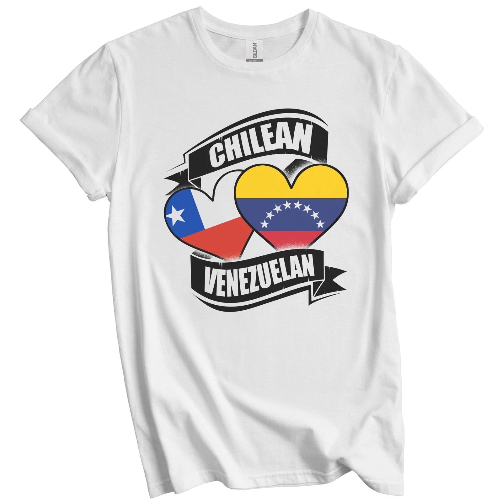Chilean Venezuelan Hearts Chile Venezuela Flags T-Shirt 2XL