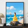 Disney Princess Belle 5D handmade diy diamond painting, home wall decoration with sailing ship and ocean waves