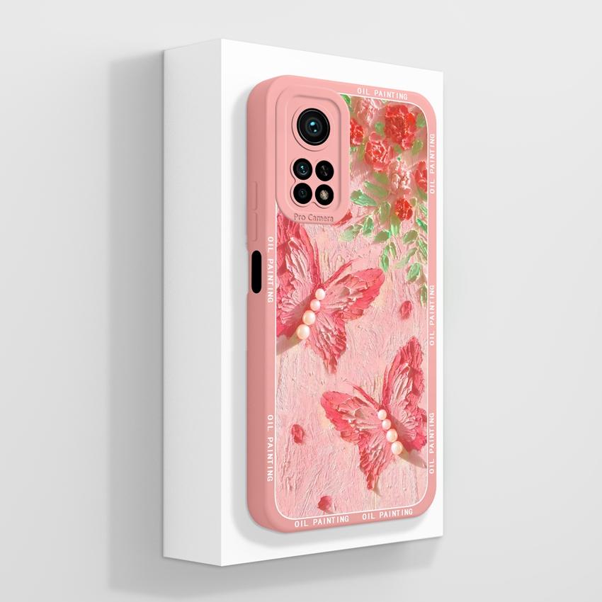 Handyhülle für Xiaomi Mi 10T 11T Pro Lite Mi 10 11 11X 11i Aromatische Blumenmuster Flüssigsilikon Weiche Stoßstange Stoßfeste Hülle für Xiaomi Stoßstangen-Taschen