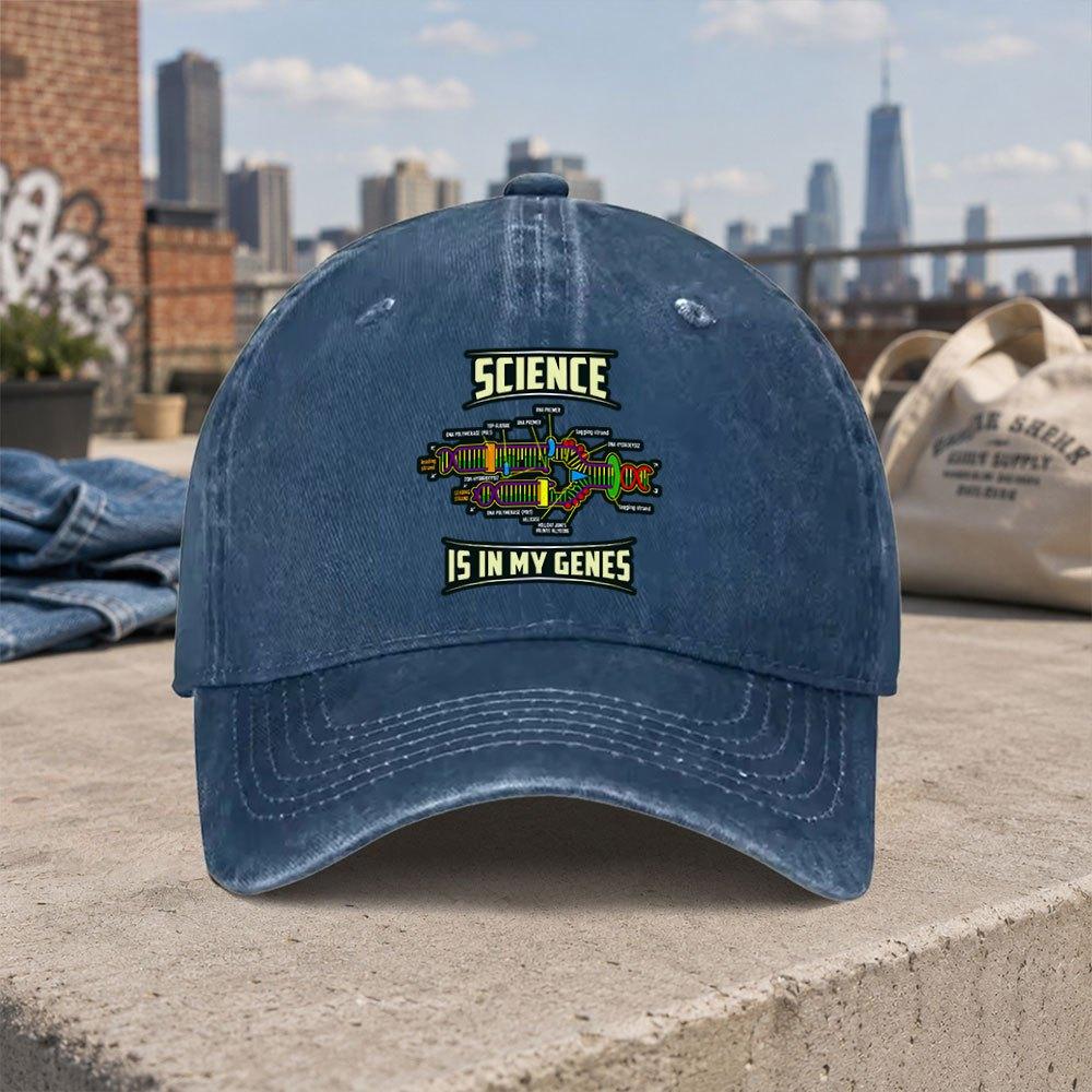 DNA Science Gene Baseball Cap  Lightweight Foldable Hook  Loop Hat with Curved Brim Unisex for Unisex  Women