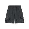 WE11DONE Washed Denim Pocket Elastic Waist Cargo Shorts Unisex Shorts Black WD-TA0-24-784-U-BK