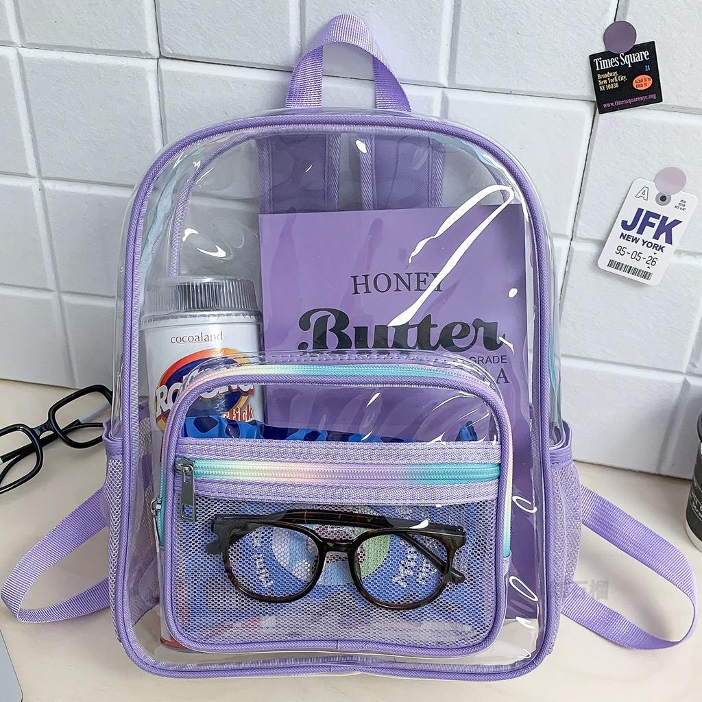 New Mini Clear Backpack Fashion Student Jelly Transparent PVC Travel Knapsack Summer Waterproof Beach Versatile Storage Rucksack