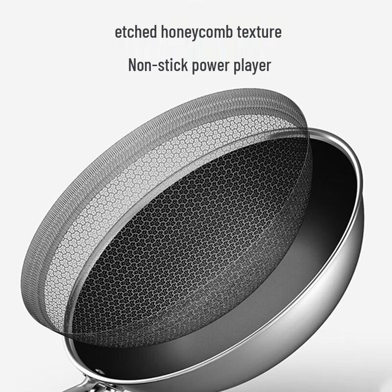 KOBACH 33cm 304 Stainless Steel Honeycomb Wok