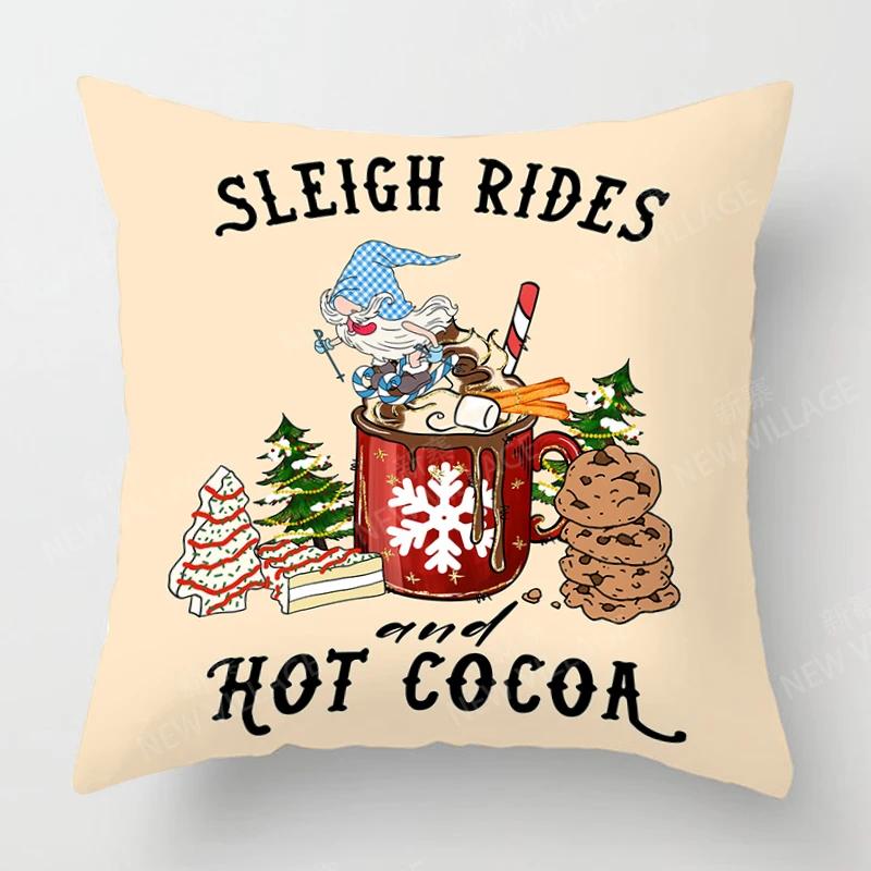 Christmas Series Pillowcases Sofas Cushion Covers  Home Decor Can Be Customized for Holiday Celebrations 40x40 50x50 60x60 35x35