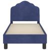 Kids Bed Frame with Headboard Police Blue 70 x 140 cm Velvet