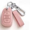 Leather Car Key Case Cover Holder For Tucson Sonata Santa Fe Creta ix25 ix35 i10 i20 Verna Solaris Mistra Elantra Accent
