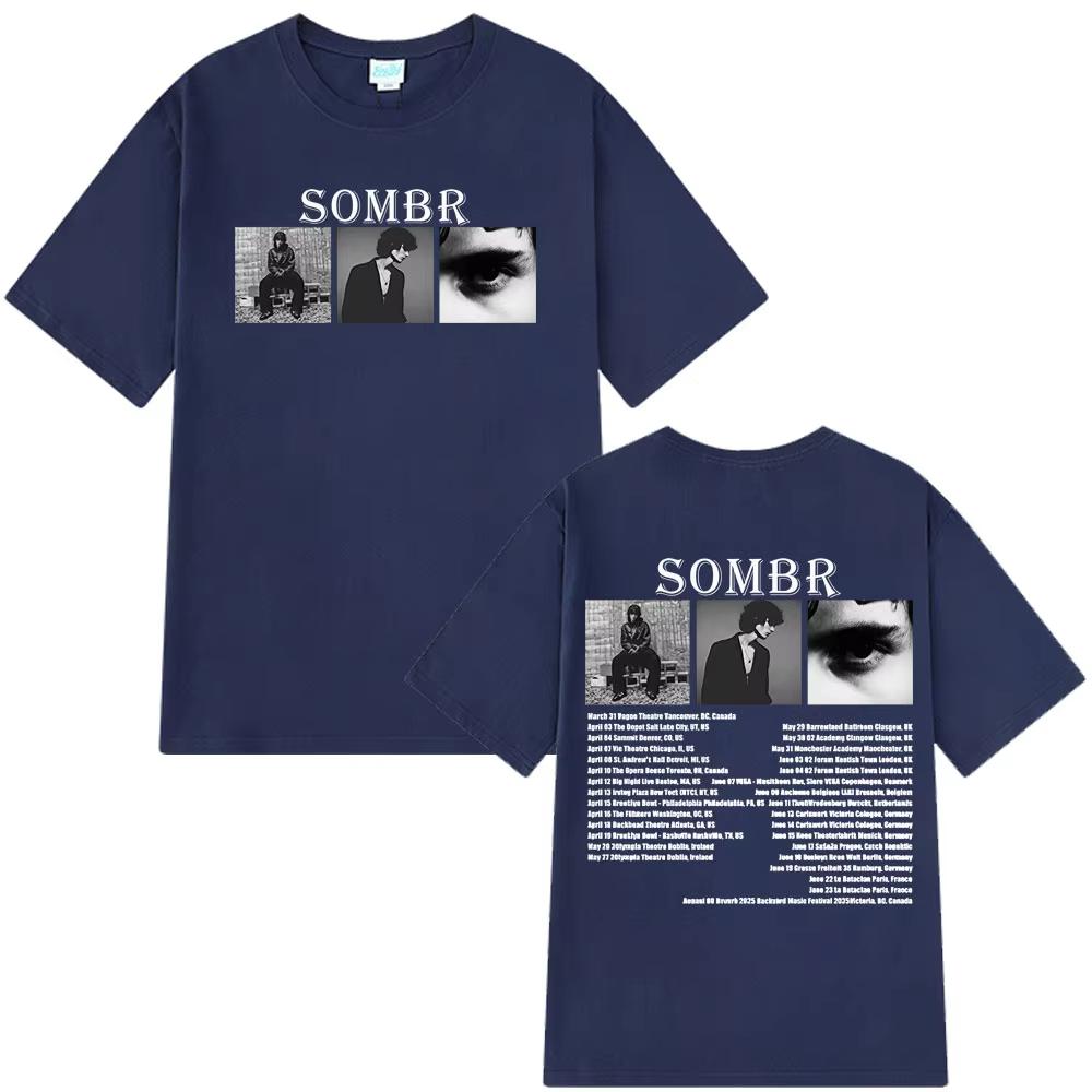 Sombr Merch Live 2026 Tour T-Shirt Herren Damen HipHop T-Shirt Modekleidung Sommer Kurzarm Freizeit T-Shirts Streetwear