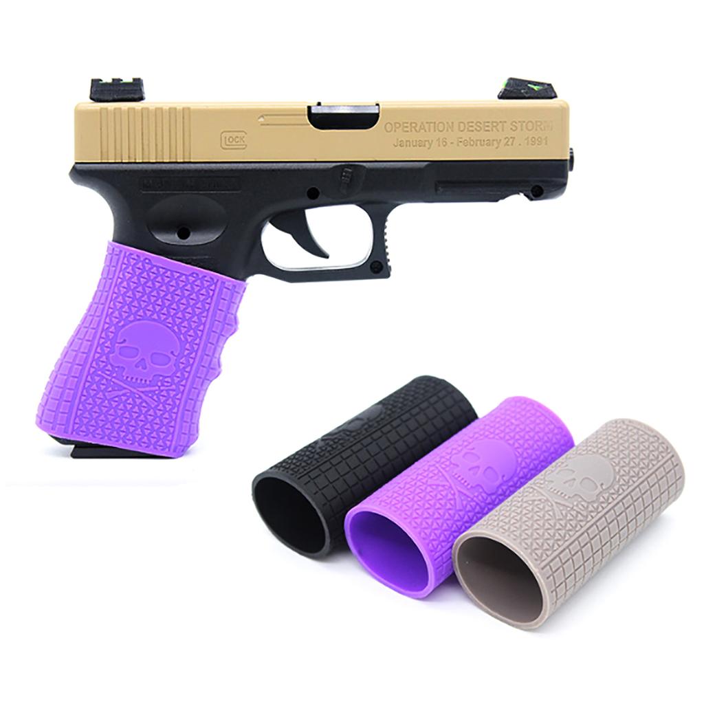 Skull Pattern Handgun Holsters Nonslip Rubber Cover Hand Grip Glove Sleeve Handgun Rubber Cover Hunting Accessories