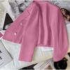 Damen Petite Casual Pinkes Sakko - Koreanischer & Britischer Stil für Frühling und Herbst
