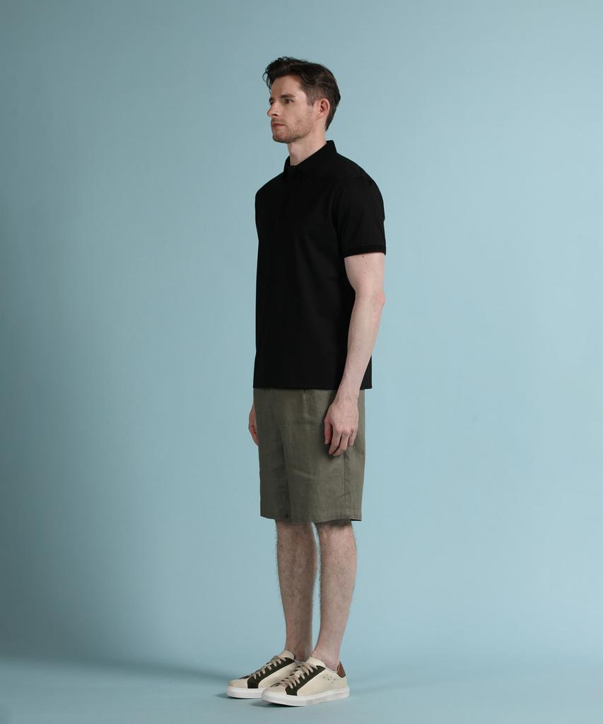 PANICALE Khaki Brown Drawstring Linen Shorts (Type B)