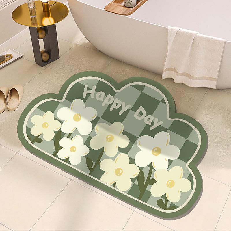 Ins Bathroom Floor Mat Bathroom Water Absorption Quick Drying Dirt Resistant Anti Slip Diatom Mud Soft Pad Foot Pad