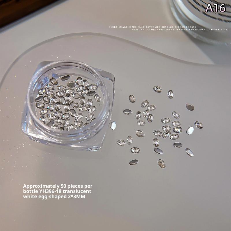 Mixed Zircon Nail Rhinestones Shiny Nail Diamond Flat Nail Gems Glass Stones Nails Decoration Nail Charm Diy Manicure Art