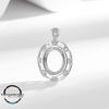 Damen Ovaler Diamant Anhänger Fassung mit Imitation 925 Silber für DIY Einlage