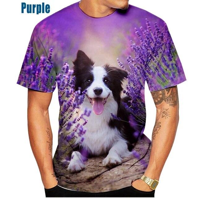 Unisex roztomilý pes 3D-Druckmuster Top tričko Border Collie Sportovní tričko Freizeitkleidung