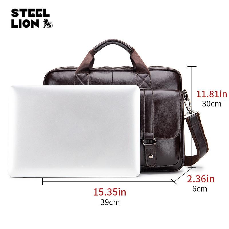 Premium Cowhide Men's Briefcase: Large Capacity Business Handbag