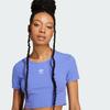 Adidas Originals Essentials Ribbed Crop Sport Tee Women Tops Cobalt-Blue IY9668
