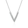 V-förmige Musan-Diamant-Micro-Microclava-Halskette aus 925er Silber
